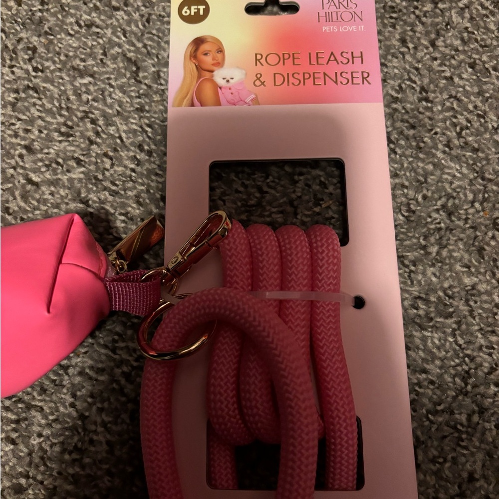 Paris Hilton Pink Rope Leash with Dispenser